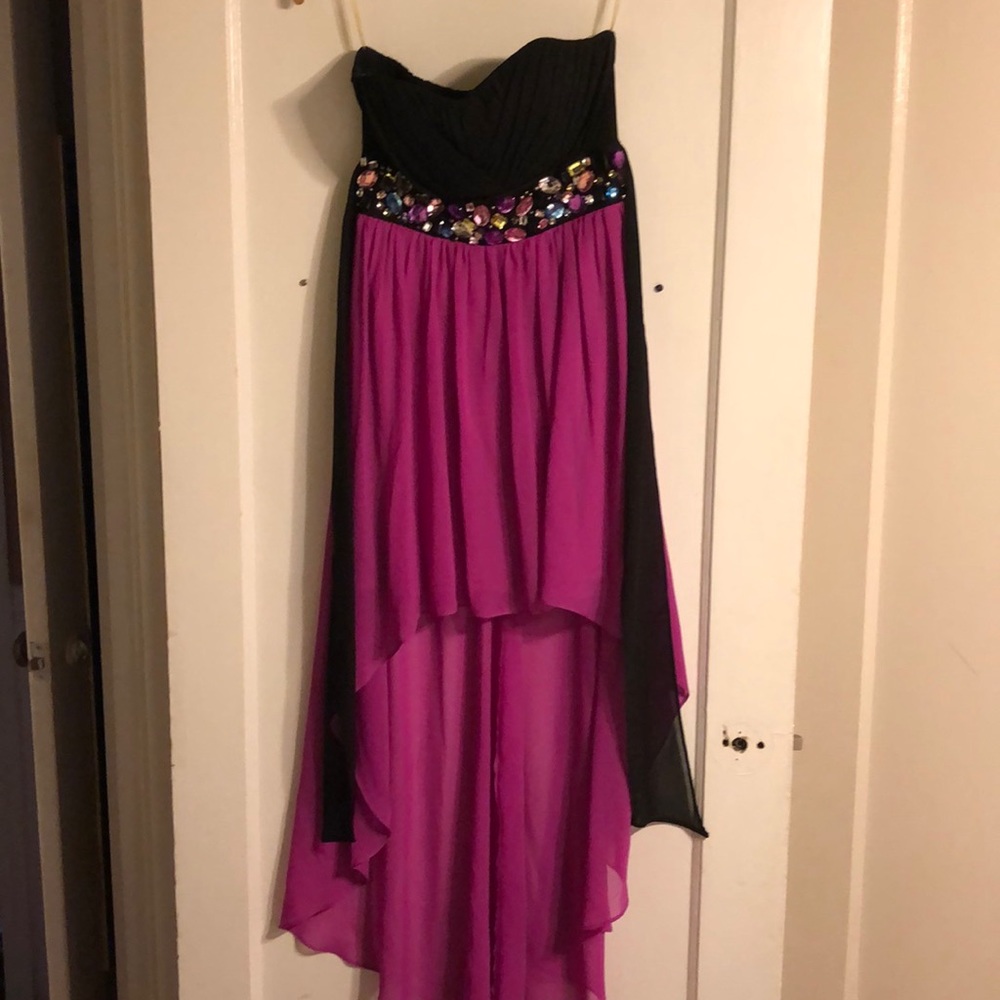 Sexy high-low strapless formal dress
